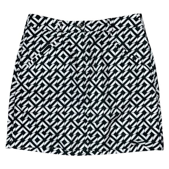 N'vo by Lancot Women's Black and White Geometric Print Skirt Size 4 - Picture 13 of 13